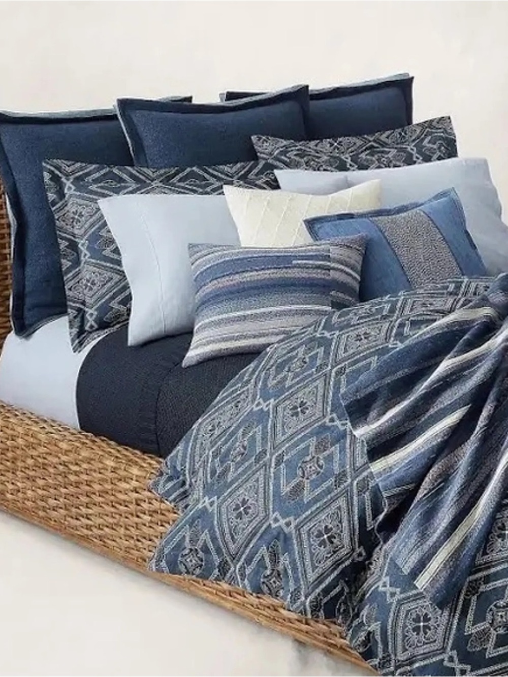 New Ralph Lauren Francois Duvet Cover Full/Queen 100% Cotton - Blue MSRP $375 - Picture 6 of 6